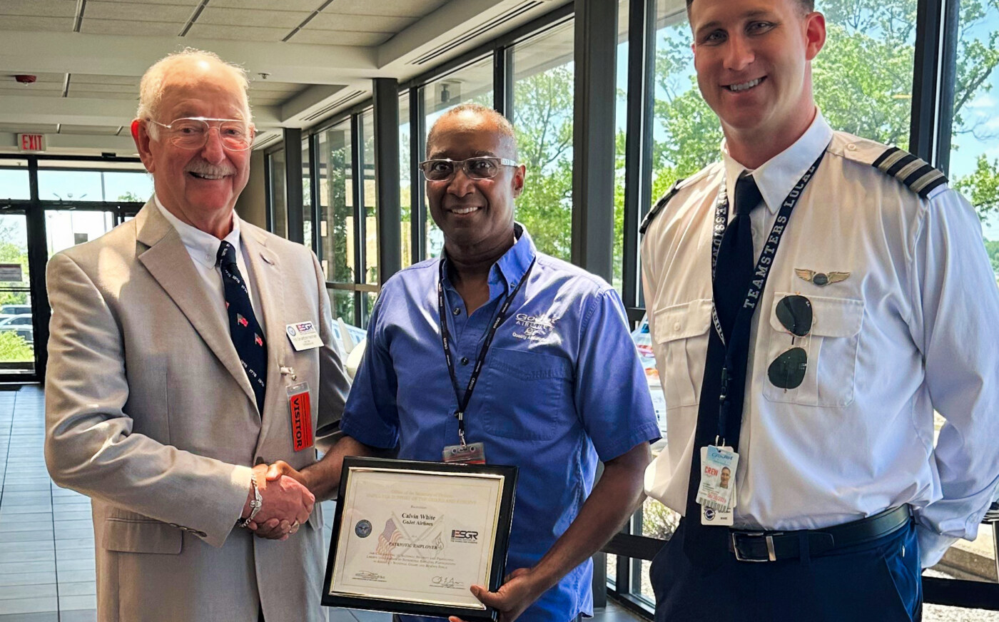 Calvin White receiving the Patriot Award from the Employer Support of the Guard and Reserve